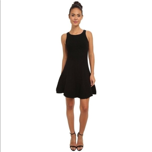 𝅺SAM Edelman Black Sweater Knit Sleeveless Fit and Flare Dress Size S - Picture 1 of 8